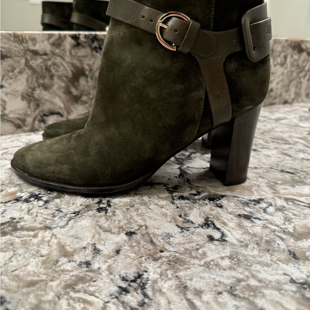 Jimmy Choo Olive Green Suede Ankle Boots size 37